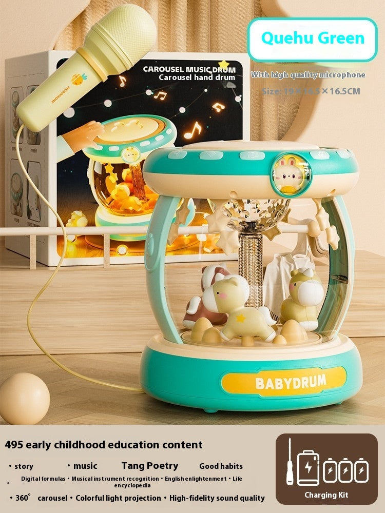 Children's Carousel Park Hand Drum Toy Early Childhood Education