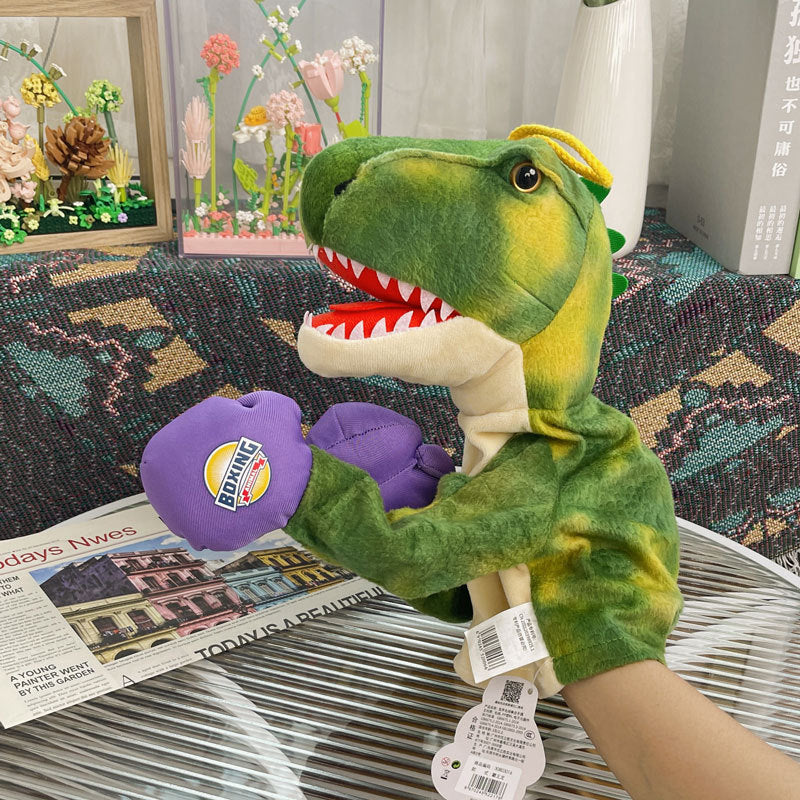 Plush Boxing Hand Puppet Dinosaur Toy Animal Sound