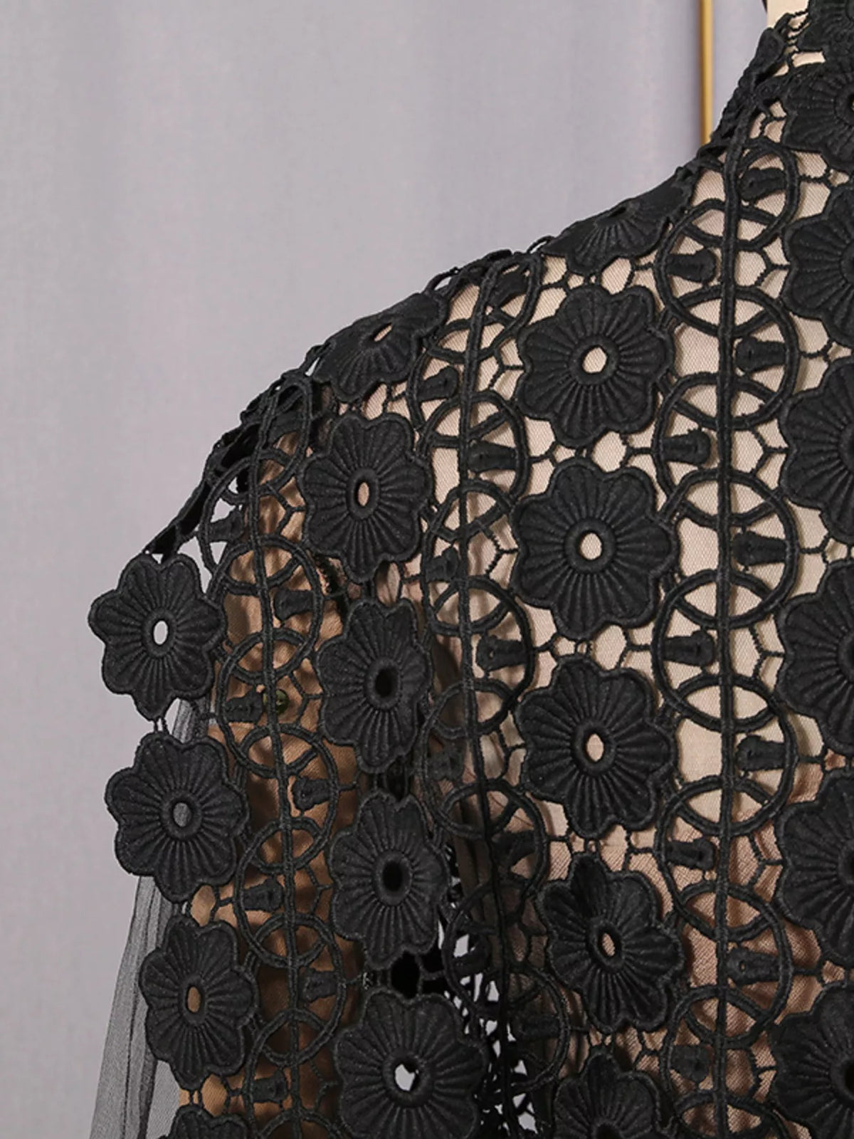 Lace Sheer Sleeve Mini Dress