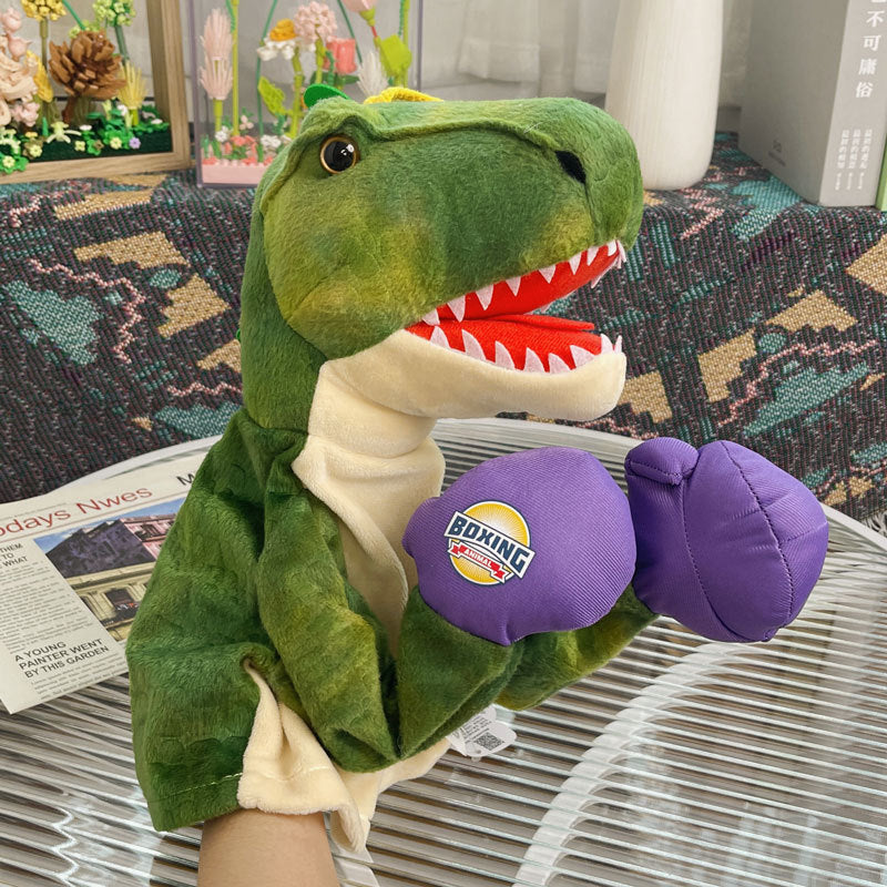 Plush Boxing Hand Puppet Dinosaur Toy Animal Sound