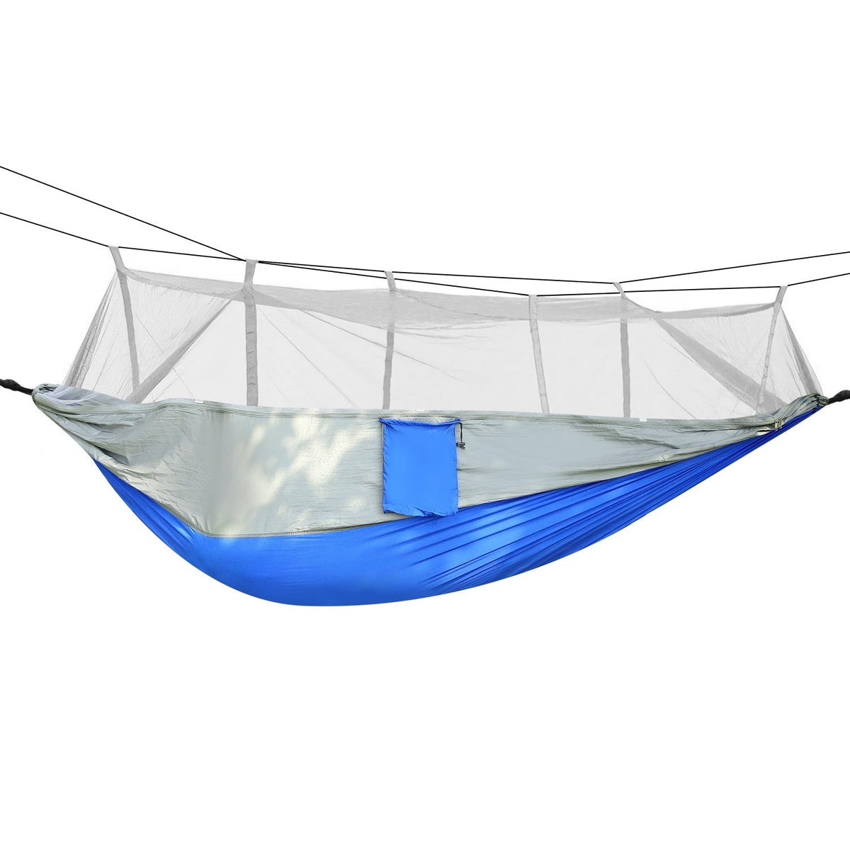 600lbs Load 2 Persons Hammock w/Mosquito Net Outdoor Hiking Camping Hommock Portable Nylon Swing Hanging Bed w/ Strap Hook Carry Bag
