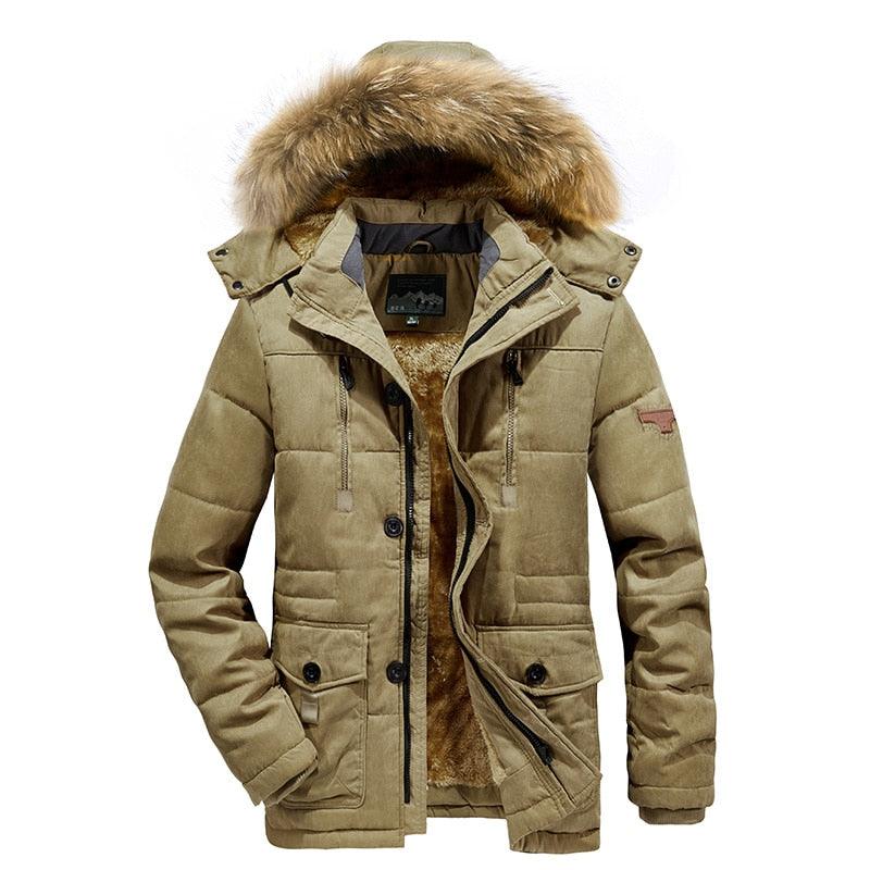 New Men's Thick Warm Waterproof Jacket Hooded Men Outdoor Jacket Men's Thick Casual Hooded Solid Color Outdoor Jacket Winter Cotton Jacket Men's Jacket With Multi-Pockets