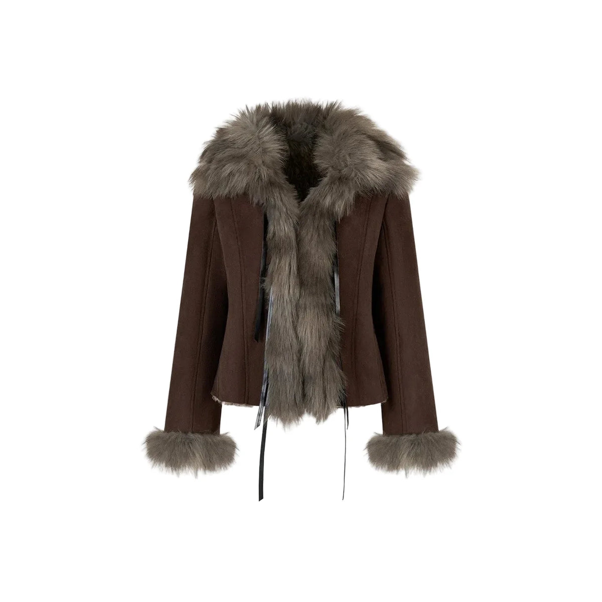 Women's Casual Outerwear Jacket Coat with Bow Belt